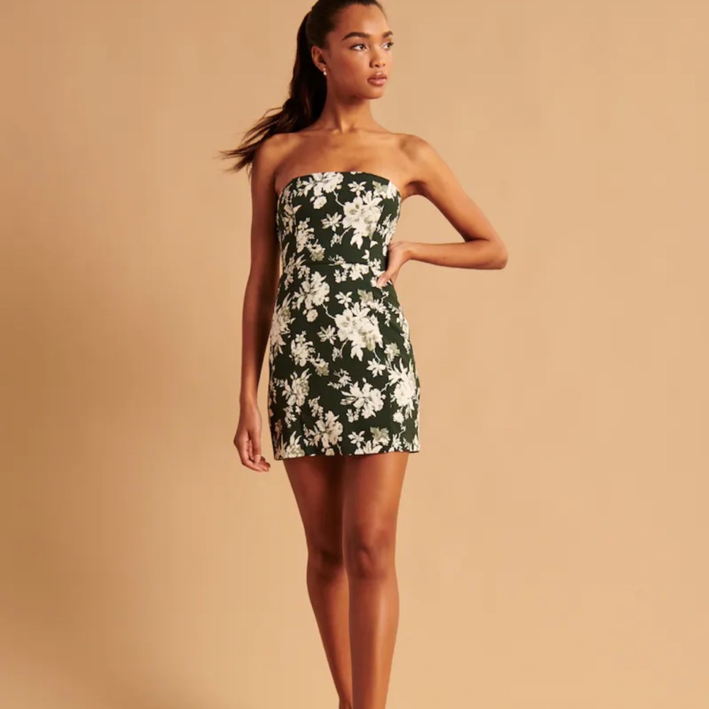 Abercrombie Green Tropical Mini Dress w/optional straps